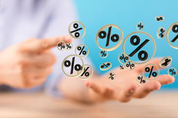 Blurred sale background percent 3d