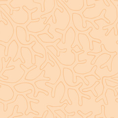 Seamless pattern with abstract leaves in pastel colors. Design for textile, wallpaper, giftpaper.