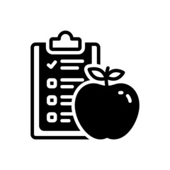 Black solid icon for diet