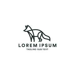 Outline fox simple minimalist design, suitable for logo and illustration