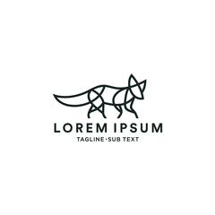 Outline fox simple minimalist design, suitable for logo and illustration
