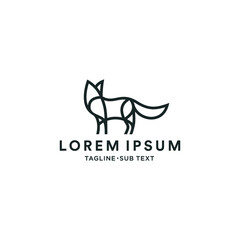 Outline fox simple minimalist design, suitable for logo and illustration
