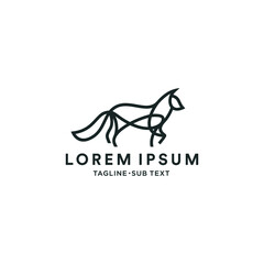 Outline fox simple minimalist design, suitable for logo and illustration