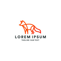 Outline fox simple minimalist design, suitable for logo and illustration