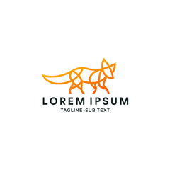 Outline fox simple minimalist design, suitable for logo and illustration
