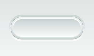 Oval blank white button isolated on a gray background