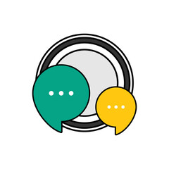 Illustration Vector Graphic of Chat Plate Logo. Perfect to use for Food Company