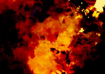 暗闇に光る赤い幻想的な水彩テクスチャ背景
