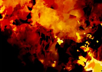 暗闇に光る赤い幻想的な水彩テクスチャ背景
