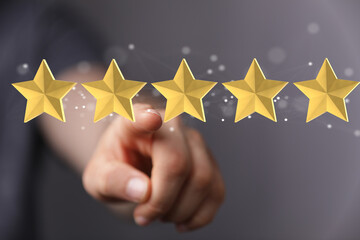 touching technology interface with ranking stars