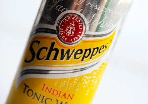 In this photo illustration can of Schweppes Indian Tonic.