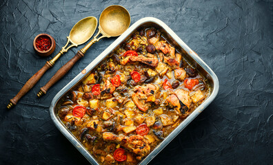 Tasty meat ragout with vegetables