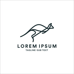 Outline kangaroo simple minimalist design, suitable for logo and illustration