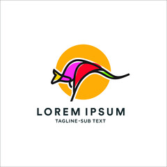 Outline kangaroo simple minimalist design, suitable for logo and illustration