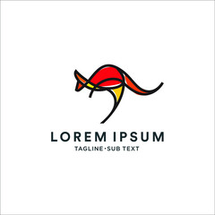 Outline kangaroo simple minimalist design, suitable for logo and illustration