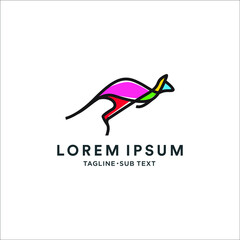 Outline kangaroo simple minimalist design, suitable for logo and illustration