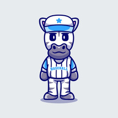 cute zebra wearing baseball uniform