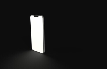 phone 3d illustration mockup smartphone isolated.background black