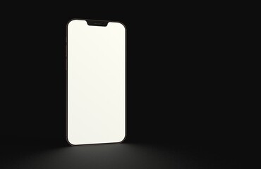 phone 3d illustration mockup smartphone isolated.background black