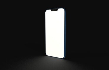 phone 3d illustration mockup smartphone isolated.background black