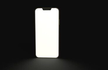 phone 3d illustration mockup smartphone isolated.background black