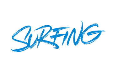 Surfing vector lettering