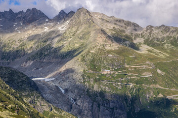 clouds over Furka Pass in Switzerland