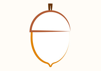 Fondo con icono de bellota en fondo blanco.