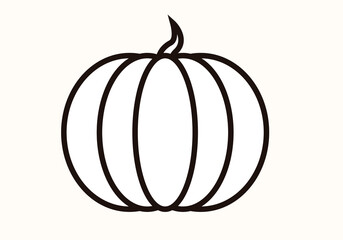 Icono de calabaza de trazos negros en fondo blanco.