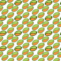 seamless pattern coffee bean green vector