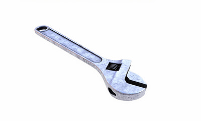 Adjustable wrench 3d render isolated on white background without a shadow