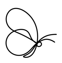 Butterfly line icon, isolated on the white. Vector