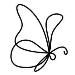 Butterfly line icon, isolated on the white. Vector