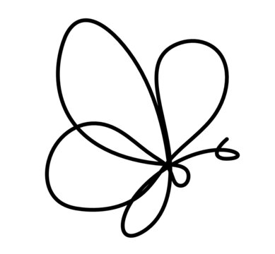 Butterfly line icon, isolated on the white