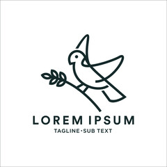 Outline bird simple minimalist design, suitable for logo and illustration