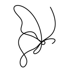 Butterfly line icon, isolated on the white. Vector