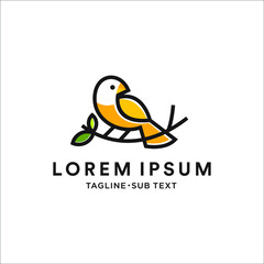 Outline bird simple minimalist design, suitable for logo and illustration