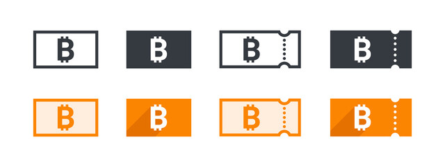 Bitcoin Money Sign. Bitcoin Coupon. Sign of Payment by the Bitcoin. Vector illustration