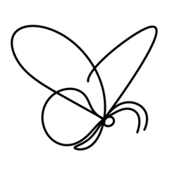 Butterfly line icon, isolated on the white. Vector