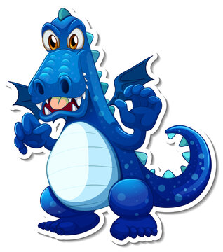 Blue Dragon cartoon character sticker