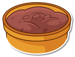 Sticker design with soil in a pot isolated