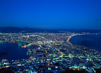 北海道　函館市　箱館山から函館の夜景