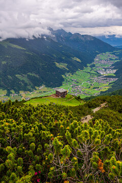 The Elferhutte at height 2080 m is a mountain hut in Stubai Alps below the Elferstpize.