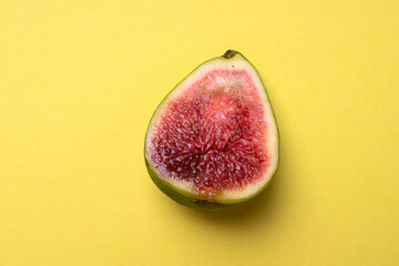 half figs on yellow background
