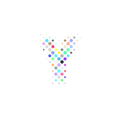 Letter Y logo. Dots logo, dotted shape logotype vector design. colorful Y letter logo in halftone dots style
