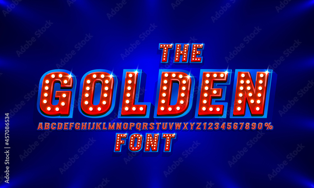Fototapete show font set collection, letters and numbers symbol. vector