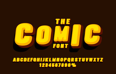 Comic font set collection, letters and numbers symbol. Vector