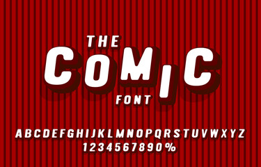 Comic font set collection, letters and numbers symbol. Vector