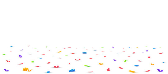 Confetti vector illustration. Festive background. Party concept. Flying ribbons isolated.