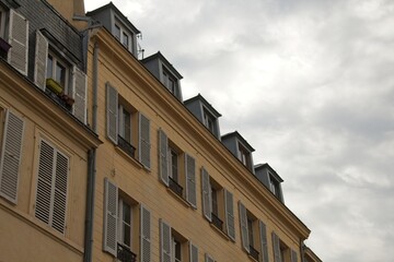 the facade of the building